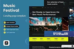 音乐节网站着陆页设计模板 Starmusics – Music Festival Landing Page