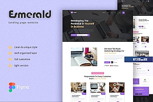 战略营销网站着陆页模板 Esmerald-Strategy Marketing Landing Page Template