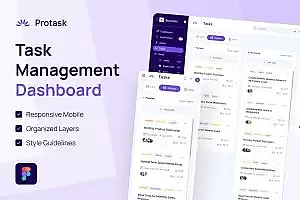 任务管理仪表板UI设计模板 Protask – Task Management Dashboard
